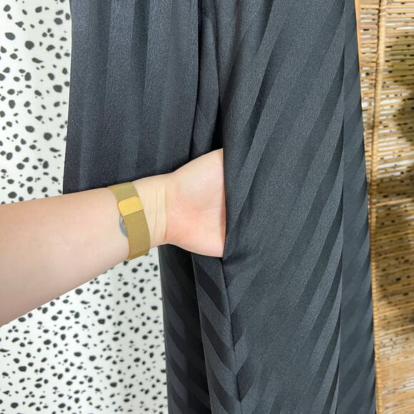 Lane Bryant | 60s Vintage First Lady Black Striped Bow Plus Size Shift Dress 14 - Picture 6 of 10